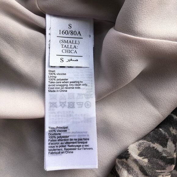 All Saints Clari Kara Dress Animal Print Asymmetric Lightweight Size Small - Picture 5 of 6